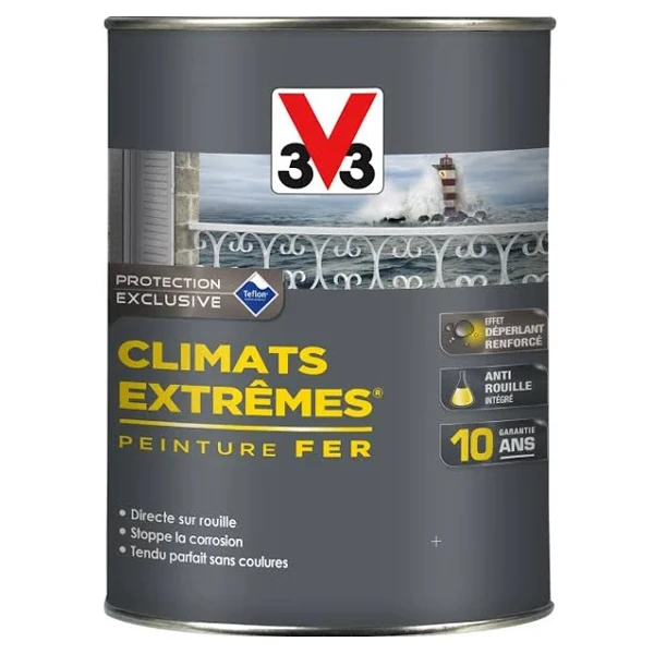 Peintures Antirouille Et Spéciales Fer Peinture Fer Anti-rouille V33 Climats Extrêmes Anthracite Brillant 1,5L 1 Peintures Antirouille Et Spéciales Fer Peinture Fer Anti-rouille V33 Climats Extrêmes Anthracite Brillant 1,5L