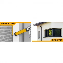 Mastic Acrylique Mastic Silicone Neutre Menuiseries SikaSeal 109 Transparent 300 Ml -Chimique Soldes Boutique application resultat sikase