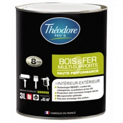 Peintures Multi-matériaux Peinture Bois Fer Intérieur Extérieur Théodore ProG Noir Satin 3L -Chimique Soldes Boutique boisetfer 831215 3