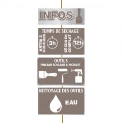 Lasure Pour Bois Lasure Bois Extérieur V33 Résine HP Chêne Clair Satin 125ml -Chimique Soldes Boutique caracteristiques lasure hau 1