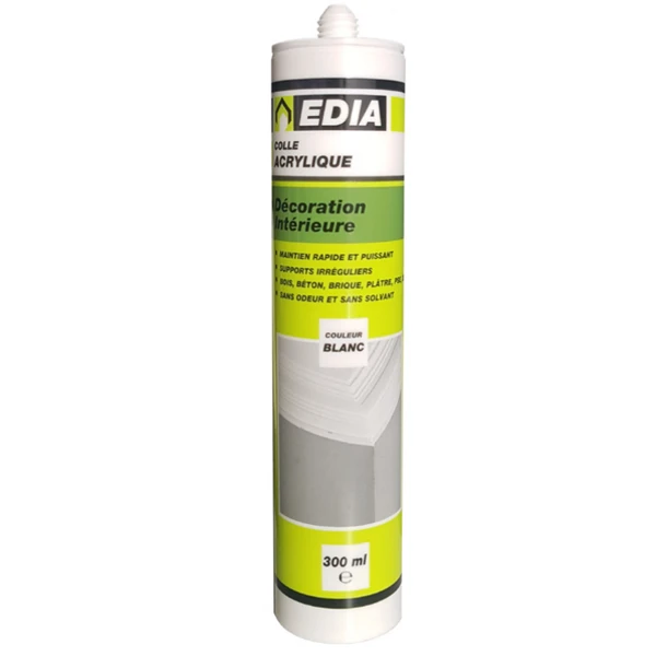 Colle Multi-usage Colle Acrylique Fixation Décoration Intérieure Edia 300 Ml Blanc 2 Colle Multi-usage Colle Acrylique Fixation Décoration Intérieure Edia 300 Ml Blanc – Image 2