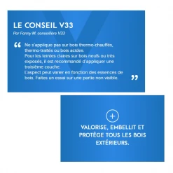 Lasure Pour Bois Lasure Bois Extérieur V33 Résine HP Chêne Clair Satin 125ml -Chimique Soldes Boutique conseils v33 lasure hp les 1