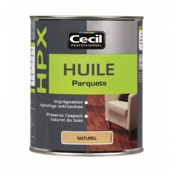 Cecil Traitement Du Bois Huile Parquet HPX Traitement Bois Intérieur Dur Exotique Naturel 1 Litre