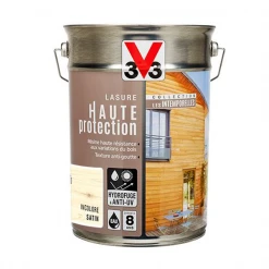 Lasure Pour Bois Lasure Bois Extérieur V33 Haute Protection Incolore Aspect Satin 5L