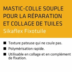 Mastic Pu Mastic Souple Fixation Tuiles Sikaflex Fixotuile Terre Cuite 300ml