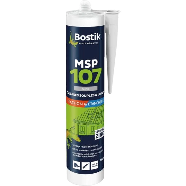 Mastic Pu Mastic Multi-usages Colle Et Joint - Bostik MSP 107 Gris - Cartouche 290MLT 1 Mastic Pu Mastic Multi-usages Colle Et Joint - Bostik MSP 107 Gris - Cartouche 290MLT