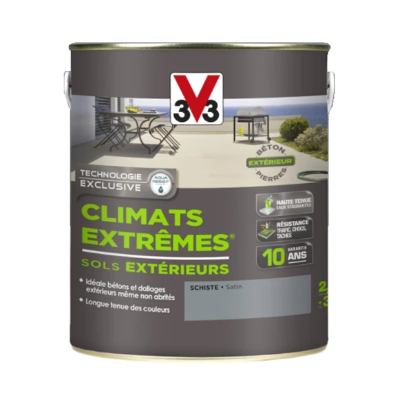 Peinture Sol Climats Extrêmes Satin Schiste 2.5 L V33 106750 1 Peinture Sol Climats Extrêmes Satin Schiste 2.5 L V33 106750