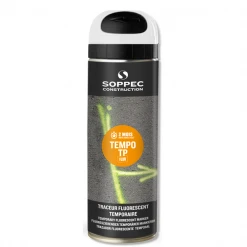 Peinture Traceur Chantier TEMPO TP Fluorescent 2-8 Semaines Blanc Soppec 141600 -Chimique Soldes Boutique p217160