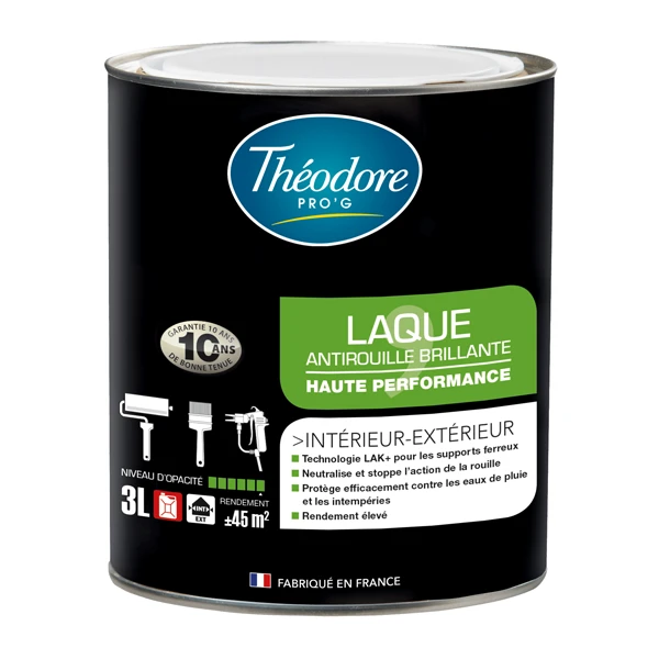 Peintures Antirouille Et Spéciales Fer Laque Antirouille Théodore ProG Fer Intérieur Extérieur Noir Mat 1L 2 Peintures Antirouille Et Spéciales Fer Laque Antirouille Théodore ProG Fer Intérieur Extérieur Noir Mat 1L – Image 2