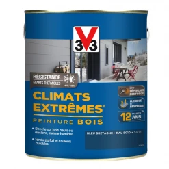 Peinture Exterieure Bois Peinture Bois Extérieurs V33 Climats Extrêmes Bleu Bretagne Satin 2L 11 Peinture Exterieure Bois Peinture Bois Extérieurs V33 Climats Extrêmes Bleu Bretagne Satin 2L -Chimique Soldes Boutique peinture bois climat extrem