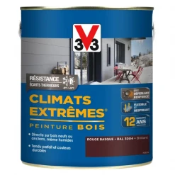 Peinture Exterieure Bois Peinture Bois Extérieurs V33 Climats Extrêmes Rouge Basque Brillant 2L