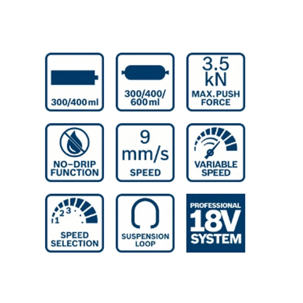 Pistolets à Mastic Et Produits D'extrusion Pistolet à Mastic Sans Fil Bosch GCG 18V-600 300 Et 400ml 0.601.9C4.001 3 Pistolets à Mastic Et Produits D'extrusion Pistolet à Mastic Sans Fil Bosch GCG 18V-600 300 Et 400ml 0.601.9C4.001 – Image 3