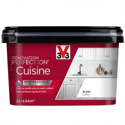 Peinture Pour Cuisine Et Salle De Bain Peinture Rénovation Perfection Cuisine V33 Blanc Satin Pot 2L 9 Peinture Pour Cuisine Et Salle De Bain Peinture Rénovation Perfection Cuisine V33 Blanc Satin Pot 2L -Chimique Soldes Boutique renovation perfection blanc
