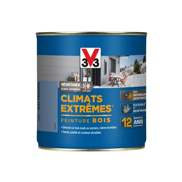 Peinture Exterieure Bois Peinture Bois Extérieurs V33 Climats Extrêmes Bleu Provence Satin 500ml 4 Peinture Exterieure Bois Peinture Bois Extérieurs V33 Climats Extrêmes Bleu Provence Satin 500ml – Image 4
