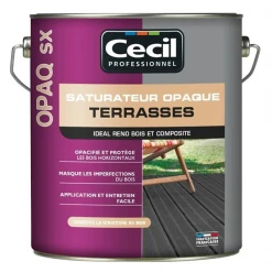Traitement Du Bois Saturateur Opaque Terrasse Bois OPAQ SX Cecil Professionnel Teck Mat 5L
