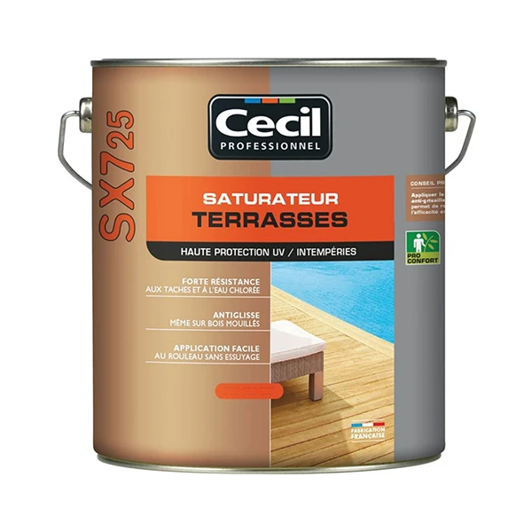 Traitement Du Bois Saturateur Terrasse Bois SX725 Cecil Professionnel Cèdre Gris Mat 5L 1 Traitement Du Bois Saturateur Terrasse Bois SX725 Cecil Professionnel Cèdre Gris Mat 5L