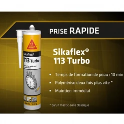 Mastic Pu Colle Prise Rapide Sikaflex 113 Turbo Blanc Cartouche 290 Ml -Chimique Soldes Boutique sikaflex 113 2