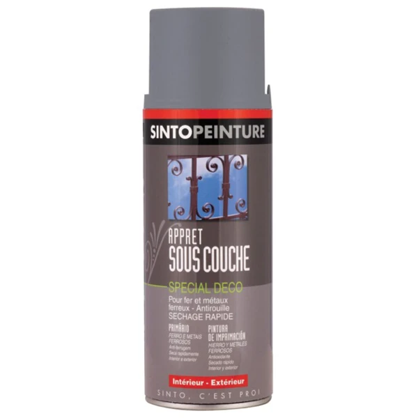 Sous-couche Apprêt Fer Antirouille Sinto Peinture Gris Aérosol 400 Ml 1 Sous-couche Apprêt Fer Antirouille Sinto Peinture Gris Aérosol 400 Ml