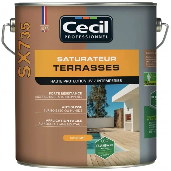 Traitement Du Bois Saturateur Terrasse - SX735 Cecil - Naturel Aspect Mat - 5 Litres 1 Traitement Du Bois Saturateur Terrasse - SX735 Cecil - Naturel Aspect Mat - 5 Litres