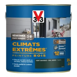 Peinture Exterieure Bois Peinture Bois Extérieurs V33 Climats Extrêmes Vert Basque Satin 2L 7 Peinture Exterieure Bois Peinture Bois Extérieurs V33 Climats Extrêmes Vert Basque Satin 2L -Chimique Soldes Boutique vert basque satin 2l