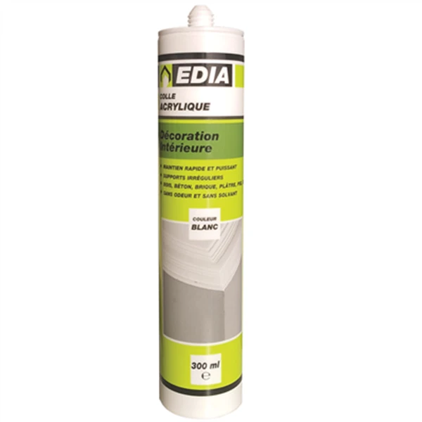 Colle Multi-usage Colle Acrylique Fixation Décoration Intérieure Edia 300 Ml Blanc 1 Colle Multi-usage Colle Acrylique Fixation Décoration Intérieure Edia 300 Ml Blanc