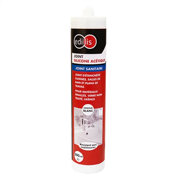 Joint Mastic Silicone Acétique Cuisine Edilis Cartouche 300ml Blanc 1 Joint Mastic Silicone Acétique Cuisine Edilis Cartouche 300ml Blanc