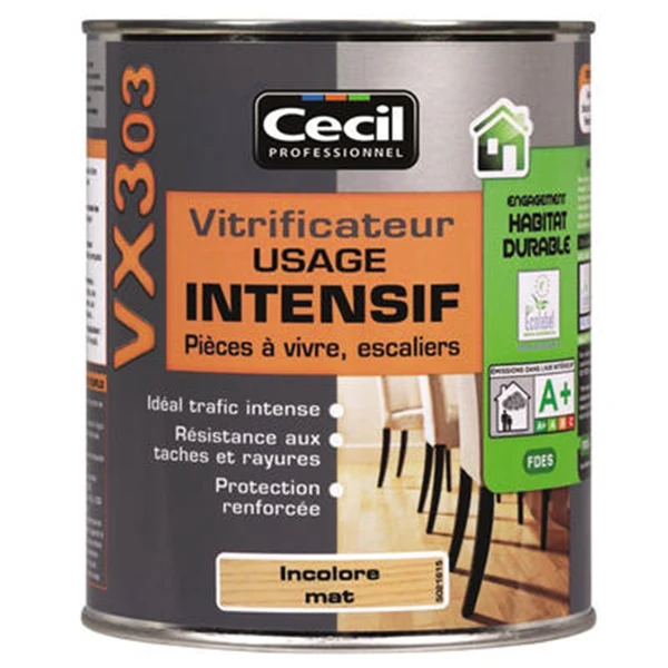 Vernis Bois Vitrificateur Parquet VX303 Cecil Usage Intensif Satiné Incolore 2,5L 2 Vernis Bois Vitrificateur Parquet VX303 Cecil Usage Intensif Satiné Incolore 2,5L – Image 2